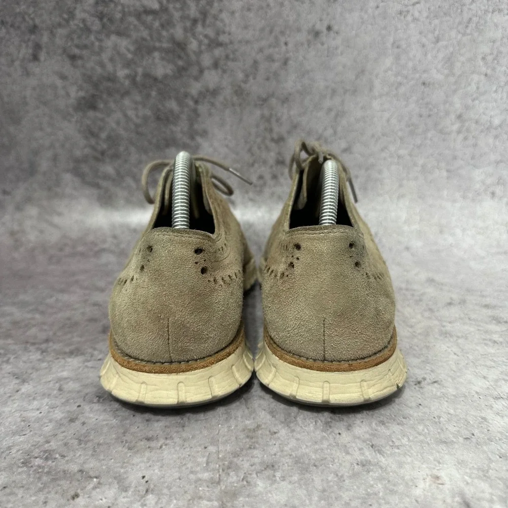 Cole Haan Zerogrand Wingtip Oxford Mens 9.5 Ironstone Suede C12980 Brogue Tan